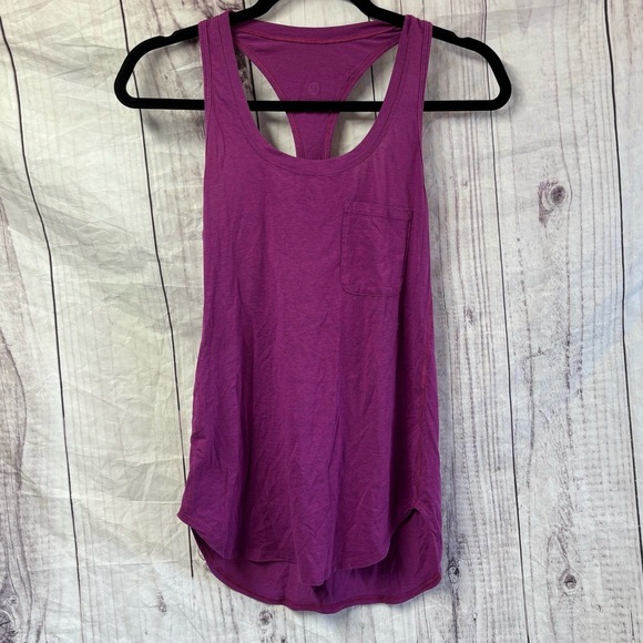 Lululemon Yogi Racer Back III Tank Top size 8 in Heathered regal plum - Picture 2 of 7
